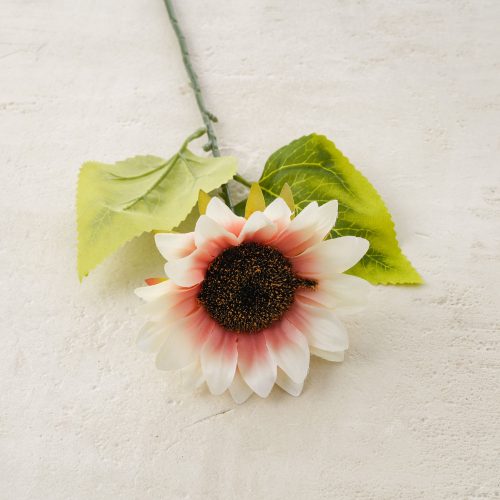 Napraforgó selyemvirág szál, magasság: 37cm - Ekrü