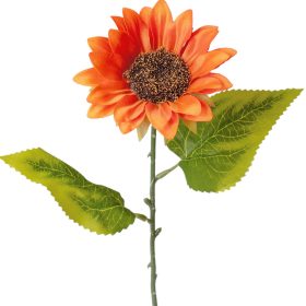 Napraforgó selyemvirág szál, magasság: 37cm - Narancs