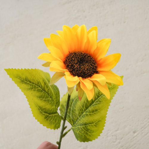 Napraforgó selyemvirág szál, magasság: 37cm - Sárga