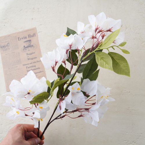 Murvafürt selyemvirág ág, 75cm - Fehér