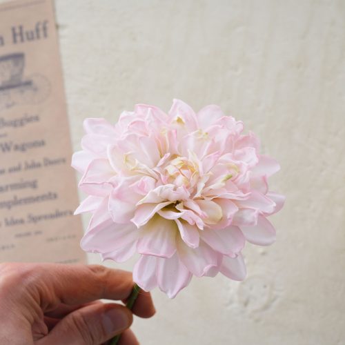 Dália selyemvirág szál, 28.5cm magas - Világos rózsaszín