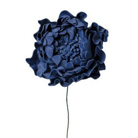 Peonia selyemvirág szál, 26cm - Sötétkék