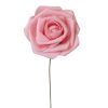 Rózsa selyemvirág szál, 23cm - Rózsaszín