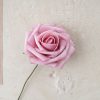 Rózsa selyemvirág szál, 23cm - Rózsaszín