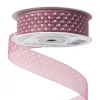 Pöttyös organza szalag 20mm x 20m - Mályva
