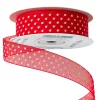 Pöttyös organza szalag 20mm x 20m - Piros