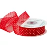 Pöttyös organza szalag 20mm x 20m - Piros