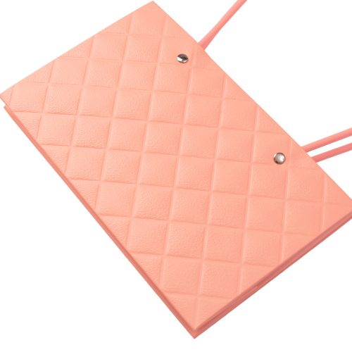 10db. dombornyomott virág-ajándék táska 22(h) x 10.5(sz) x 13.5(m) cm - Púder rózsaszín 