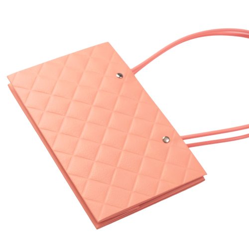 10db. dombornyomott virág-ajándék táska 22(h) x 10.5(sz) x 13.5(m) cm - Púder rózsaszín 