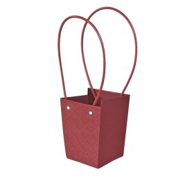   10db. dombornyomott virág-ajándék táska 12(h) x 8(sz) x 12.5(m) cm - Bordó