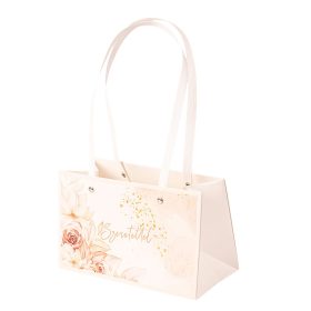   10db."Szeretettel" feliratos virág táska 22(h) x 10.5(sz) x 13.5(m) cm (FBL-13)