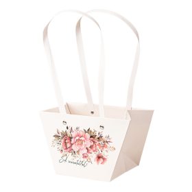   10db. "Sok szeretettel" feliratos virág táska 20(h) x 12(sz) x 12(m) cm