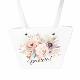   10db."Szeretettel" feliratos virág táska 20(h) x 12(sz) x 12(m) cm 