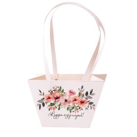   10db."Legyen szép napod!" feliratos virág táska 20(h) x 12(sz) x 12(m) cm 
