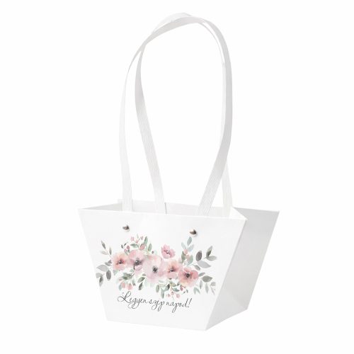 10db."Legyen szép napod!" feliratos virág táska 20(h) x 12(sz) x 12(m) cm 