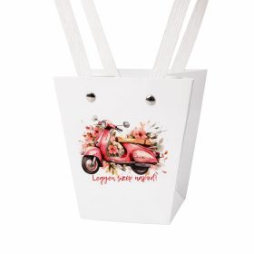   10db. "Legyen szép napod!" feliratos virág táska 12(h) x 12(sz) x 12.5(m) cm