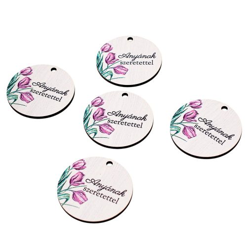 5db. "Anyának szeretettel" feliratos dekor tábla 5cm