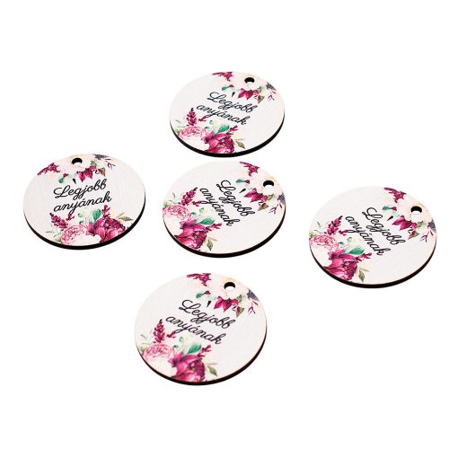 5db. "Legjobb anyának" feliratos dekor tábla 5cm