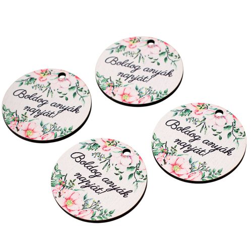 4db. "Boldog anyák napját!" feliratos dekor tábla 5cm