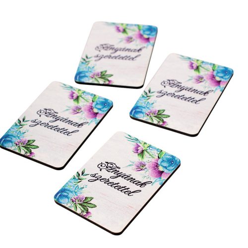 4db. "Anyának szeretettel" feliratos dekor fa tábla 7 x 5cm