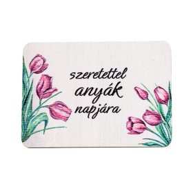   4db. "Szeretettel anyák napjára" feliratos dekor fa tábla 7 x 5cm
