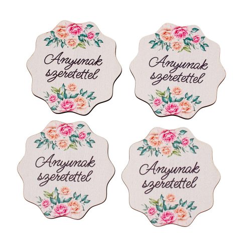 4db. "Anyunak szeretettel" feliratos dekor tábla 6cm