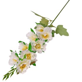 Virágos selyemvirág ág, 76cm - Fehér