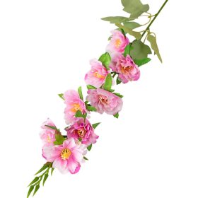 Virágos selyemvirág ág, 76cm - Világos rózsaszín