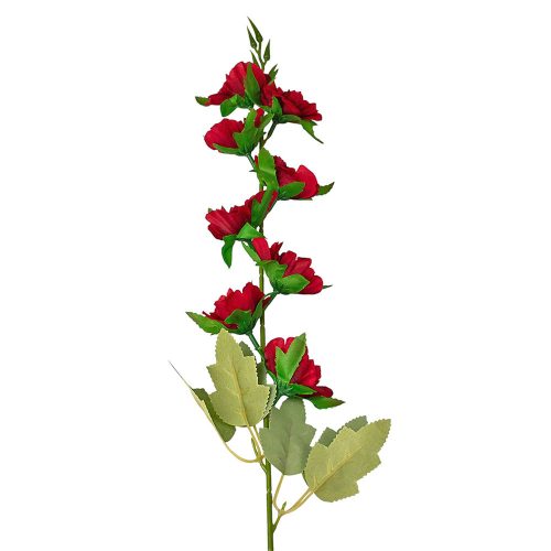 Virágos selyemvirág ág, 76cm - Bordó