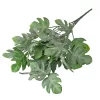 Monstera műnövény csokor  5 ágú, 35 cm magas - Sötétzöld