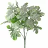 Monstera műnövény csokor  5 ágú, 35 cm magas - Világoszöld