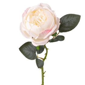 Bazsarózsa selyemvirág szál, 51cm magas - Fehér