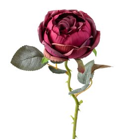 Bazsarózsa selyemvirág szál, 51cm magas - Bordó