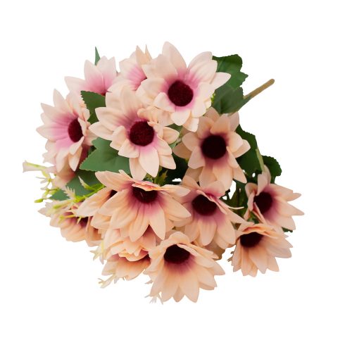 Selyemvirág csokor, 37cm magas - Púder rózsaszín