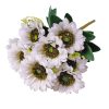 Napraforgó selyemvirág csokor, 9 fejes, 40cm magas, virágfej átmérő: 8cm - Fehér