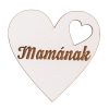 6db. "Mamának" feliratos fa szívecske 5cm - Fehér