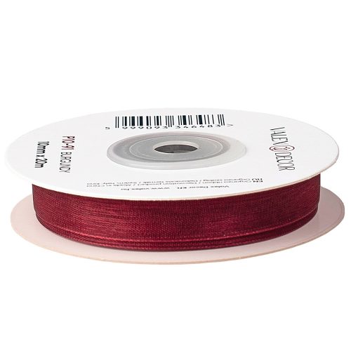Organza szalag 10mm x 20m - Bordó