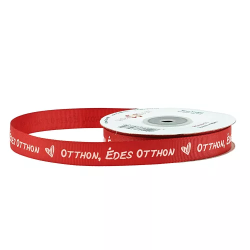 "Otthon, Édes Otthon" feliratos ripsz szalag 16mm x 20m - Bordó