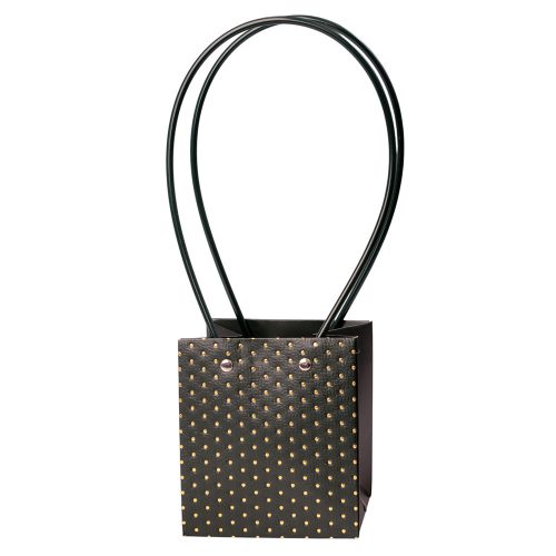 10db. dombornyomott virág-ajándék táska 11.5(h) x 11.5(sz) x 13(m) cm - Sötétzöld