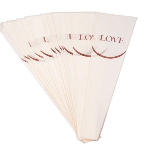 "Love" feliratos virágtasak 12.5cm x 4cm x 45cm, 20db - Fehér